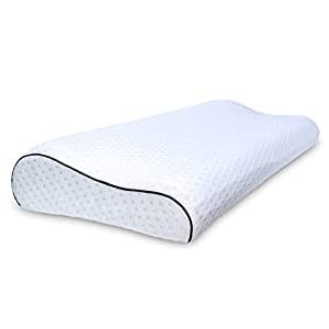 BEKVAM Medium Contour Memory Foam Pillow/Bed Cushion for Sleeping, Muscle Relaxation, Neck Pain Relief/Removable and Machine Washable Cover (Small Contour Pillow, Pack of 2)