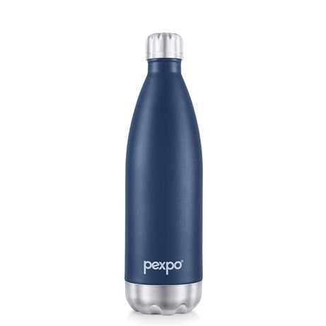 PEXPO Electro 24 Hrs Hot & Cold ISI Certified Flask | Stainless Steel Water Bottle - 1000ml Denim Blue | Thermoflask | Office Bottle | Workout | Travelling | Home | Adults & Kids