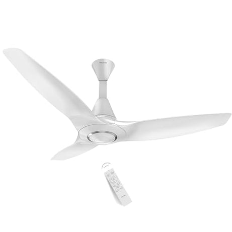 Polycab Silencio Cruiser 5-Star Noiseless Premium BLDC 1200mm Ceiling Fan For Home with Remote | Reversable & Timer Mode, Energy Saving | Free Installation【White Chrome】