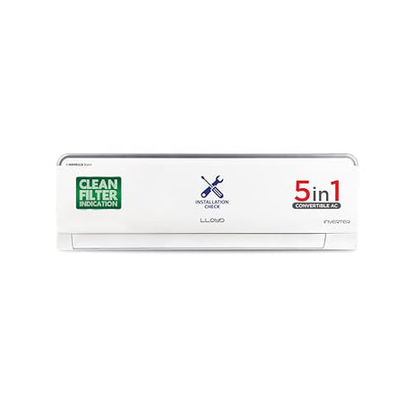 Lloyd 0.8 Ton 3 Star Inverter Split AC (5 in 1 Convertible, 100% Copper, Anti-Viral + PM 2.5 Filter, 2023 Model, White with Silver Deco Strip, GLS09I3FOSEV)