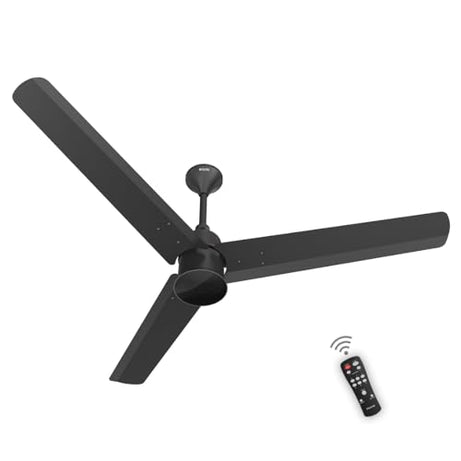 Polycab Silencio Mini 1200mm 5-Star Advanced BLDC, Remote Ceiling fan for home | High Air Delivery, 25 Speed Setting, Sleep Mode, Reverse Rotation, Free Installation | 3+1 Years Warranty【Matt Black】