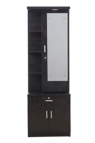 Engineered Wood Quality Assured Furniture Modern Daniel Dressing Table/Wardrobe (72x24x18 feet, L x W x H, Wenge, Black)