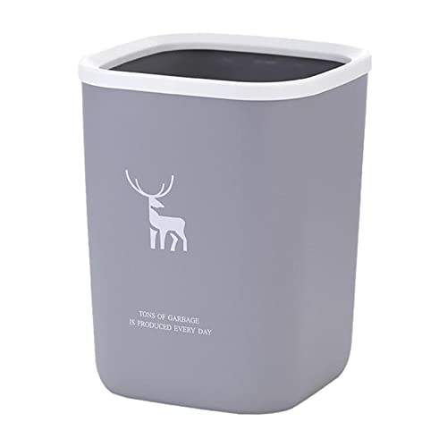 Pinakine® Plastic Rubbish Paper Waste Bin Home Office Bedroom Trash Can Large Grey|Home & Garden| Household Supplies & Cleaning| Trash Cans & Wastebaskets|70026908PNKL