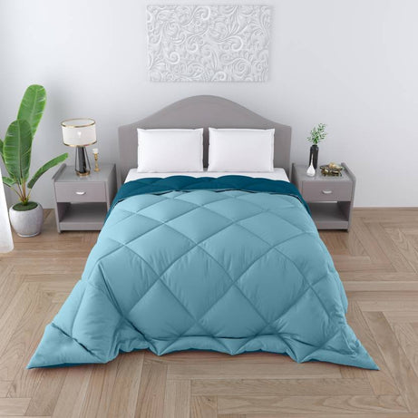 CHICERY Solid Single Comforter for  Heavy Winter  (Microfiber, Sky Teal)