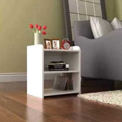 Woodsy Wooden Side Table Table/Coffee/Bedside with Storage Side Table for Bedroom (White)