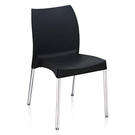 Nilkamal Mid Back Chair NS07SS | Chair for Living Room, Bed Room, Kitchen, Office Room, Outdoor|100% PolyPropylene Stackable Chair |(Iron Black)