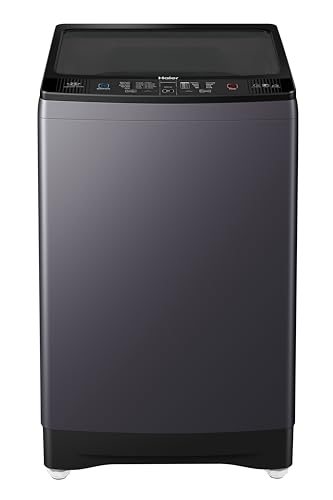 Haier 10.5 Kg 5 star Fully Automatic Top Loading Washing Machine HWM105-826S6, Starry Silver,2024, Oceanus Wave Drum,Near Zero Pressure, Toughened glass)