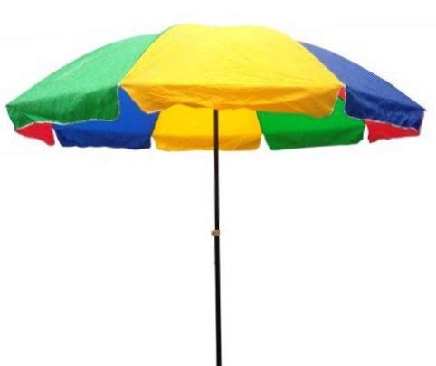 Brandway Promotional Center Pole 6 feet Thick Waterproof Fabric Garden Umbrella without Stand, Outdoor Big Size Canopy Patio Umbrella for Sun/Rain/Wind Protection, Resort & Poolside (Multicolor, 6ft)