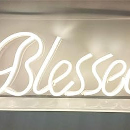 Sifty Collections Blessed Neon Sign Neon lights and signs Decorative Light with LED Neon for Bedroom, Living Room, Event, and Bar (6 X 14 Inches)