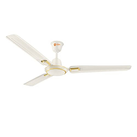 Orient Electric 1200 mm Pacific Air Déco| Decorative ceiling fan | Powerful airflow| BEE Star Rated | 2-year warranty | Ivory Gold, pack of 1