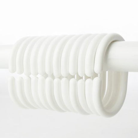 CASA-NEST Bathroom Shower Plastic Curtain Liner Hook Hooks Rings - 12 Pieces (White)