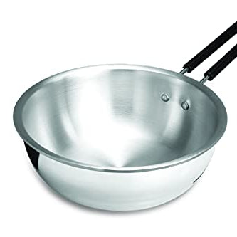 Martin Aluminium Wok Kadhai 11 No. (20 CM) Mirror Finish 1.7 Ltr. | Thicknes 3.25 mm | Gas Stove Friendly