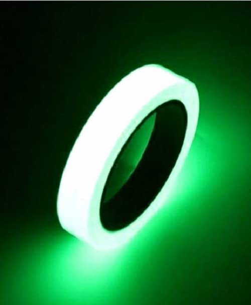 UCRAVO Glow in The Dark Green Light Luminous Radium Tape Sticker, Removable Waterproof Photoluminescent Glow in The Dark Safety Tape,for Home, Office,Party Wall Decorative Sticker (Green)