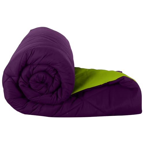 JaipurFabric Microfiber Solid Double Bed Comforter || Quilt||AC Blanket|| Dohar for AC Room & Winter Season (Colour:- Purple Green)