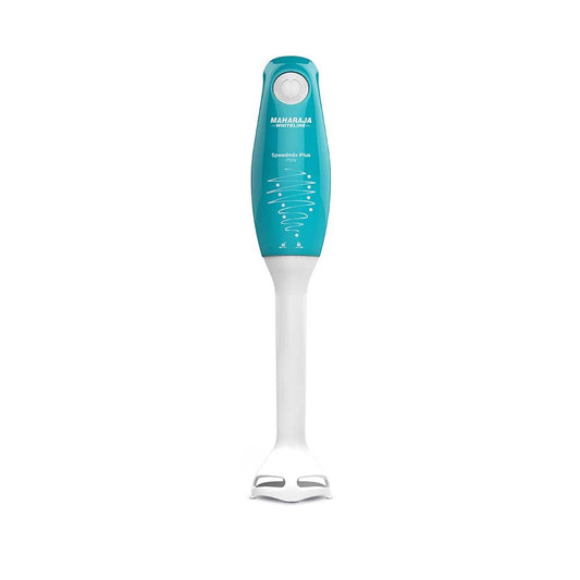 Maharaja Whiteline Speedmix Plus Hand Blender with Stainless Steel Blades | Long Lasting Performance with 175W Motor | Detachable Plastic Foot | 2 Year warranty (Turquoise Blue & White)