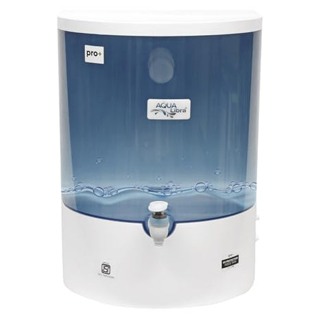 AQUA LIBRA WITH DEVICE ISI Mark Water Purifier With RO+UV+UV LED, 24 * 7 Tank Sanitization,12 L Tank, Suitable For Borwell, Tanker, Municipal Water(WHITE COLOR)