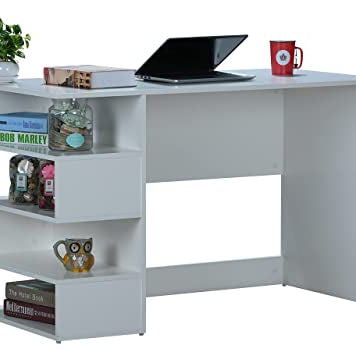 DeckUp Athena Engineered Wood Study & Computer Table and Office Desk (White, Matte Finish)