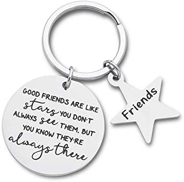 Shree Shyam Craft Friend Gifts Keychain BFF Teens Girls Sisters Key Chain Besties - Good Friends are like Stars You Don't Always See Them, But You Know They are Always There