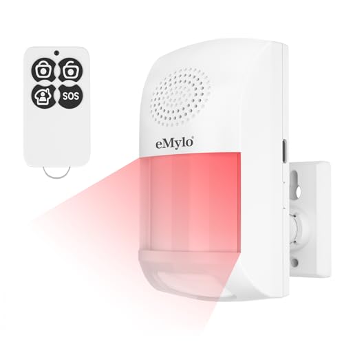 eMylo Motion Sensor Alarm，Home Security Alarm System with Motion Sensor Alarm Indoor Infrared Sensors Protect Pet Friendly Portable Door Chime Bell Alert Burglar for Shop Home(USB Supply & Battery)