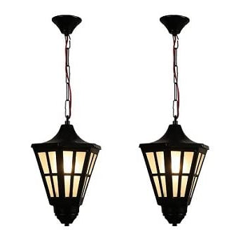 HOMELEON® Ceiling Pendant Hanging Light Lamp, Indoor/Outdoor Light, Black (Set of 2 Pcs)