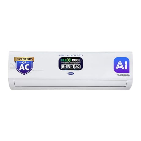 Carrier 2 Ton 3 Star AI Flexicool Inverter Split AC (Copper, Convertible 6-in-1 Cooling,Dual Filtration, Auto Cleanser, 2024 Model,ESTER Exi, CAI24ES3R32F0,White)