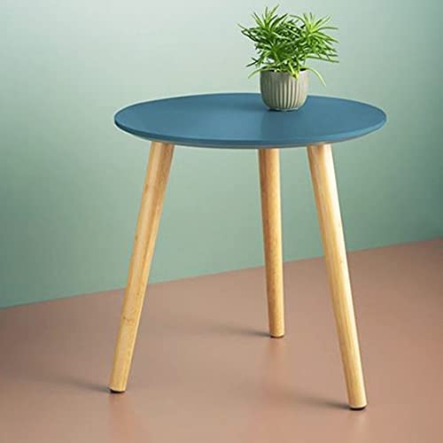 Friends & Furniture Wooden Round End Table, Coffee Table, Plant Stand/Table, Side Table for Living Room, Bedroom, Balcony (Sea Foam)