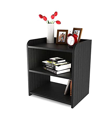 Search4Merch Bedside Table | Side Table | Wooden End Table Stool for Living Room, Bedroom (Color - Black)