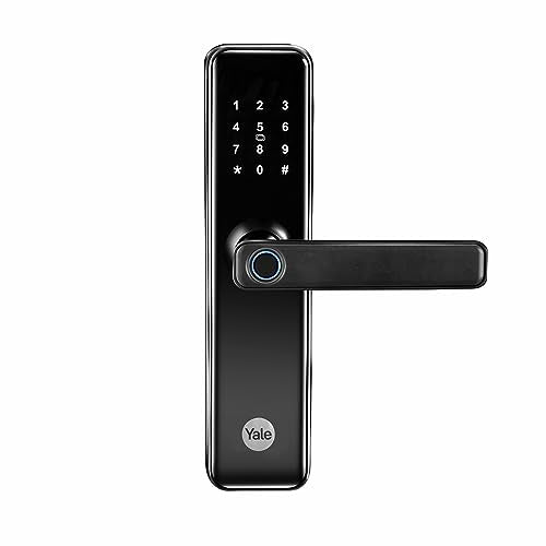 Yale YDME 50 NxT, Smart Door Lock with Biometric, Pincode, RFID Card & Mechanical Keys, Color- Black, for Home & Office (Free Installation)…