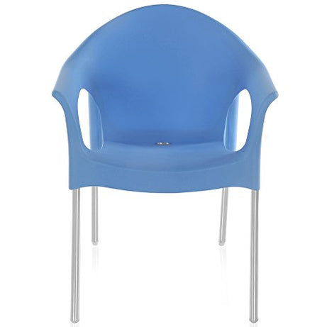 Nilkamal Mid Back Chair with Arm NS09SS | Chair for Living Room, Bed Room, Kitchen, Office Room, Outdoor|100% PolyPropylene Stackable Chair |(Blue)