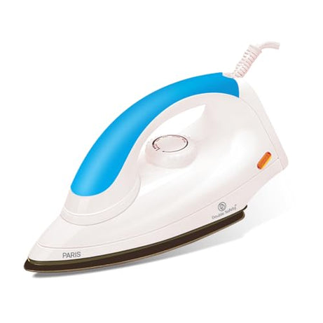 Double safety Paris Dry Iron 1000 watts | Premium Press | Electric iron for clothes | Anti Bacterial German Coating Technology | Blue