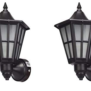 Areezo Metal Waterproof Indoor/Outdoor Sconce Ceiling Hanging Pendant Hurricane Lamp Light without Bulb (Black) Pack of 2,10Watts