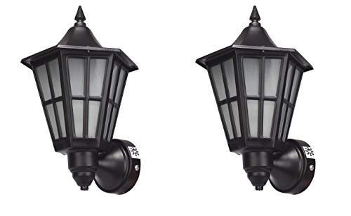 Areezo Metal Waterproof Indoor/Outdoor Sconce Ceiling Hanging Pendant Hurricane Lamp Light without Bulb (Black) Pack of 2,10Watts