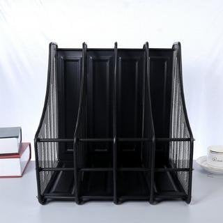 Mezzotek 4 Layer Metal Mesh Magazine Document Holder File Rack, 32 x 28.5 x 35.5 cm, Black