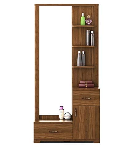 Caspian Furniture Dressing Table with Shelves and Drawer || Make up Table|| Organizer for Room Engineered Wood Dressing Table Rainforest Brown 72 * 13 * 30