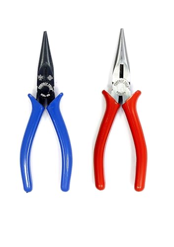 PERFECT TECH Nose Plier Combo 6 Inch (NPL-06 & NBL-06) | Heavy Duty Combination Long Nose | Industrial Servicing Hand Tools | Tool For Holding, Gripping & Cutting Wires | Pliers For Electrical Repair