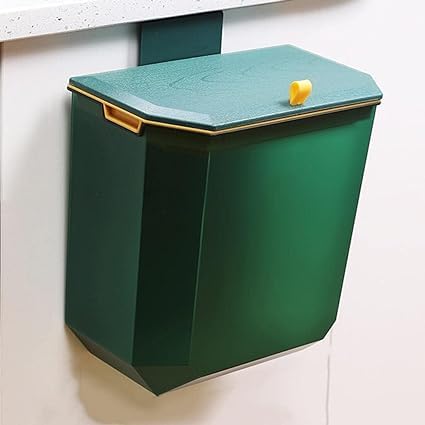 Juflix Kitchen Compost Bin,Wall Mounted Trash Can 7/9L Hanging Garbage Basket for Kitchen Bathroom Dustbin Trash Bin Waste Paper Storage Organizer || Pack of 1