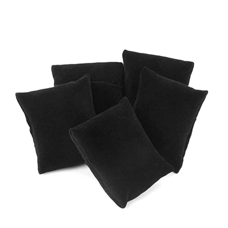 Small Bracelet Watch Pillow Bangle Cushions for Jewelry Displays, 4x3 inch (Black-Velvet, 6)