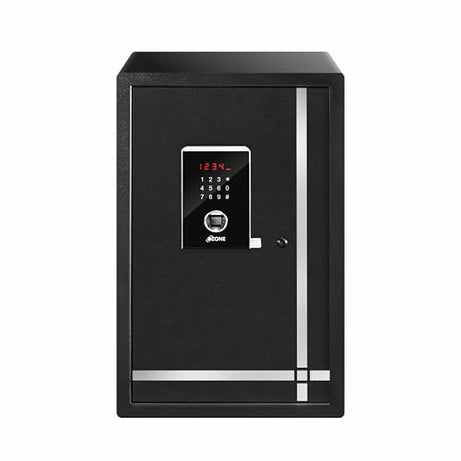 Ozone Safe Locker for Home | 55 Litres | Digital Locker Biometric with Fingerprint Access | Auto Freeze Mode | Home lockers for house | Electronic LED Display | Motorized | Black