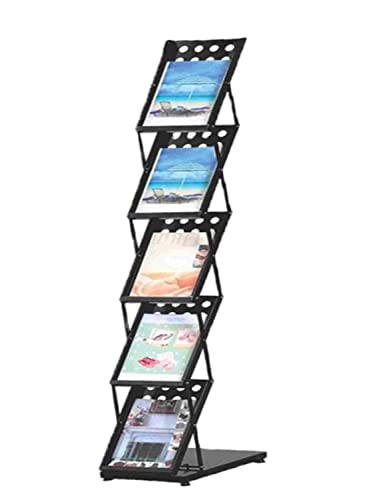 Flaming®A4 Metal Portable Brochure Folding Zigzag Catalogue/Magazine/Leaflet/Literature Stand Rack Magazine