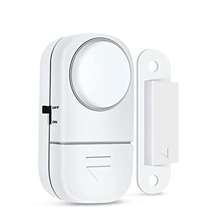 BKN New Trending Home Security Alarm System Independent Magnetic Sensors Wireless Door & Window Entry Burglar Alarm for Home | Offices | Halls etc. (White, Battery Included)