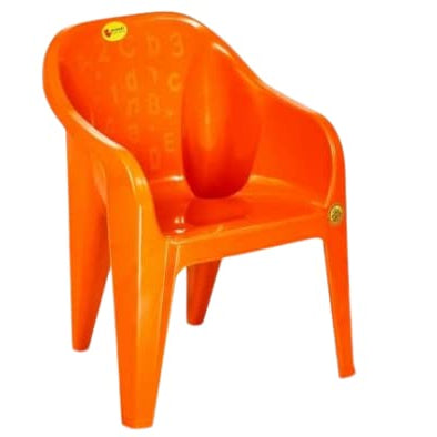 HIGHWAY Plastic Bluish Kids Chair, Strong Durable and Comfortable for Home/School/Dining(Orange, Pack of 1)