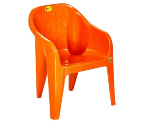 HIGHWAY Plastic Bluish Kids Chair, Strong Durable and Comfortable for Home/School/Dining(Orange, Pack of 1)