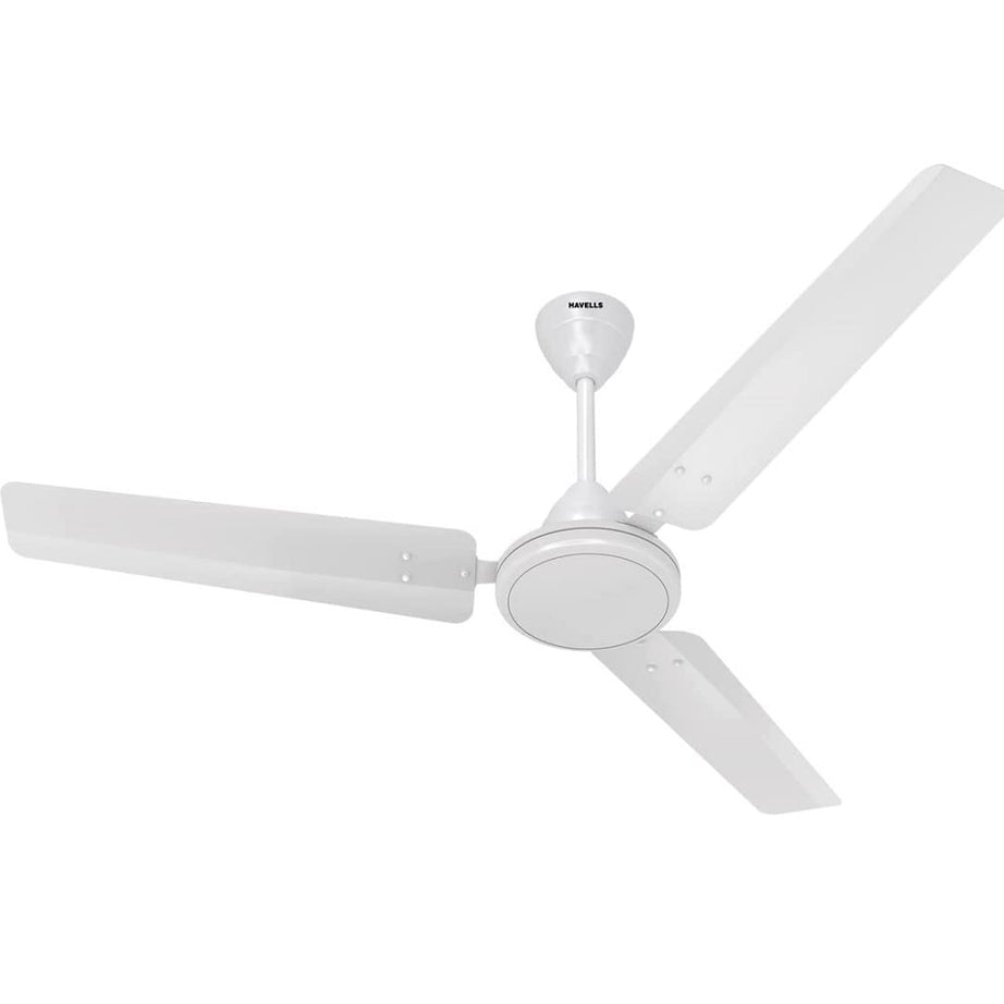 Havells 1200mm Mozel ES Ceiling Fan | Best in class base fan,High Air Delivery, Energy Saving, 100% Pure Copper Motor | 2 Year Warranty | (Pack of 1, Elegant White)