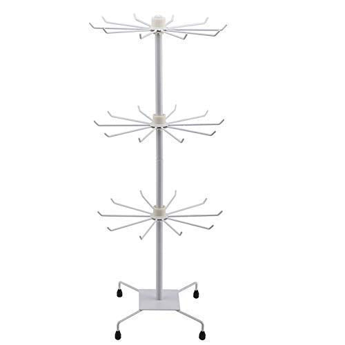 Wisely Metal 3 Layered Rotating Jewellery Stand, Chains, Ear-Rings, Bracelet, Necklace Display Stand Rack for Shop (White)