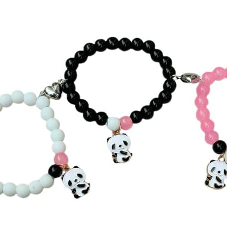 Needs Bracelets Multi Layer Stone Beads friends Combo Matching Best Friend Relationship Couple Bracelet heart for gift wife,special pink and blue one 3 Pcs (Pink)