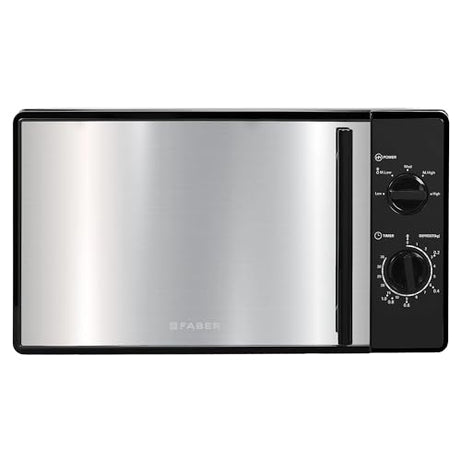 Faber Instacook20_S Standalone 20L Microwave Oven |700W|6 Auto Cook Menu | Knob Control | Reheat & Defrost | Glass Turntable | Child Safety Lock | Easy Clean Coating|Power Level 5|2 Yrs Warranty|Black