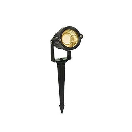 D'Mak 5 Watt LED Waterproof Garden Light, 3000K Outdoor Spotlight with Spike Stand,IP65, Aluminium Body,Set of 1 (Warm White).