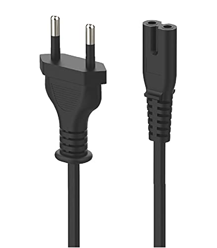 TECH-X 5.9 Feet 2-pin Universal Replacement AC Power Cord Cable Wire for LED TV, Play Station,Printer,Laptop PC Notebook Computer, Tape Recorder, Camera