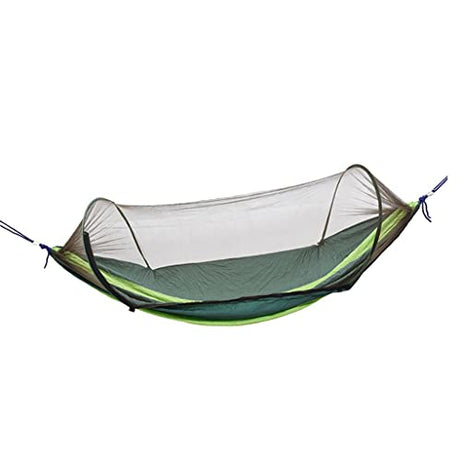 ELBME Outdoor Camping Hammock Boat Hanging Bed with Mosquito Net Dark Green