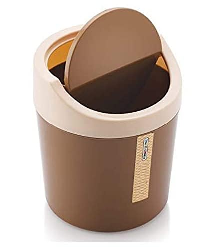 RAGYULA Car Trash Rubbish Can Mini Dustbin Garbage Can Waste Storage For Home Office Desktop For Car Accessories And Trash Bin For Bathroom Kitchen Tissue Paper Hair Portable With Lid., Manual-Lift